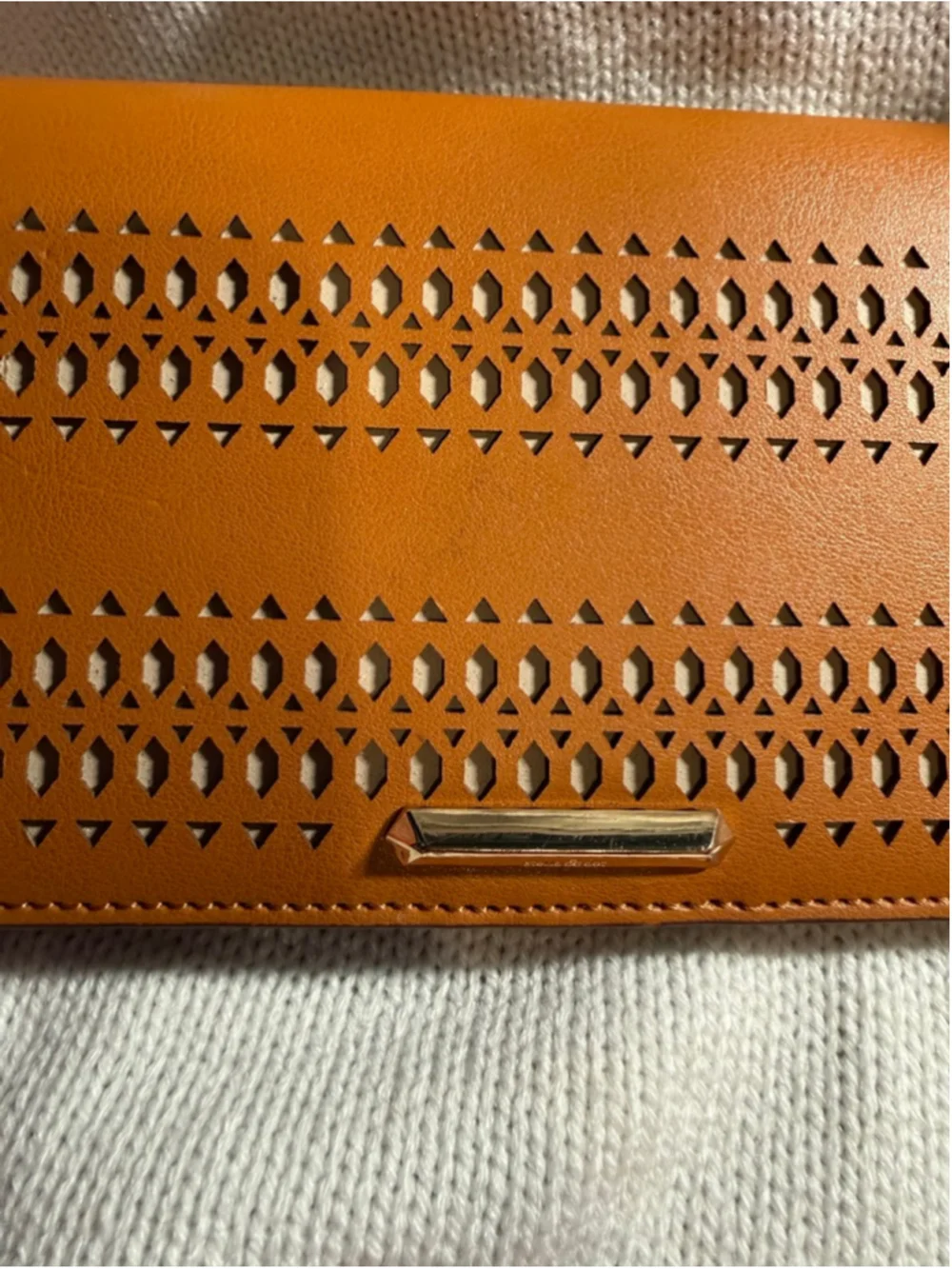 Stella & Dot Brown Beige Perforated Wallet